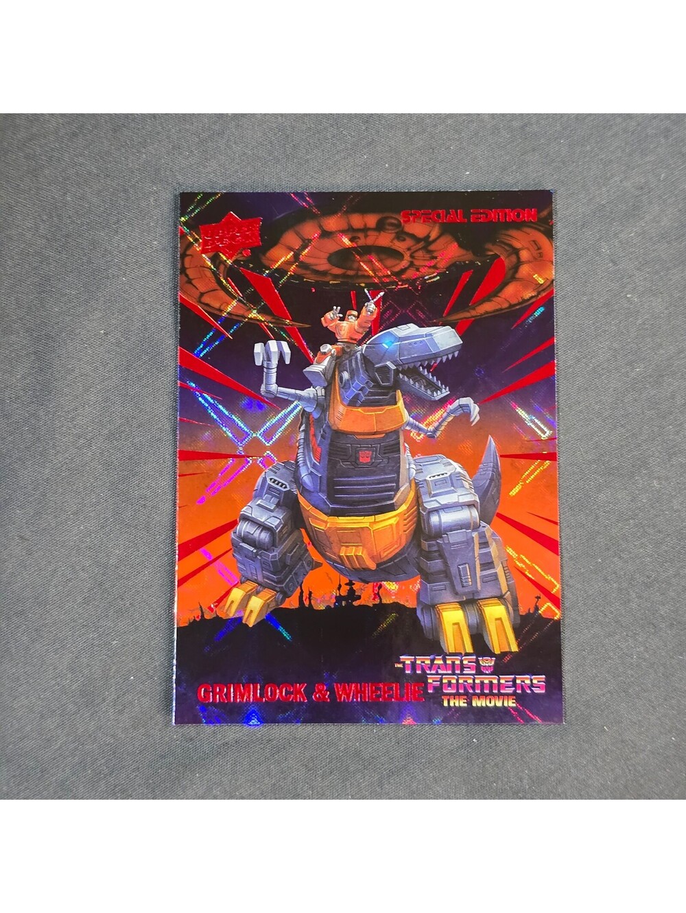 2026 Upper Deck Transformers the Movie 40th Grimlock Wheelie RED FOIL #d /1986